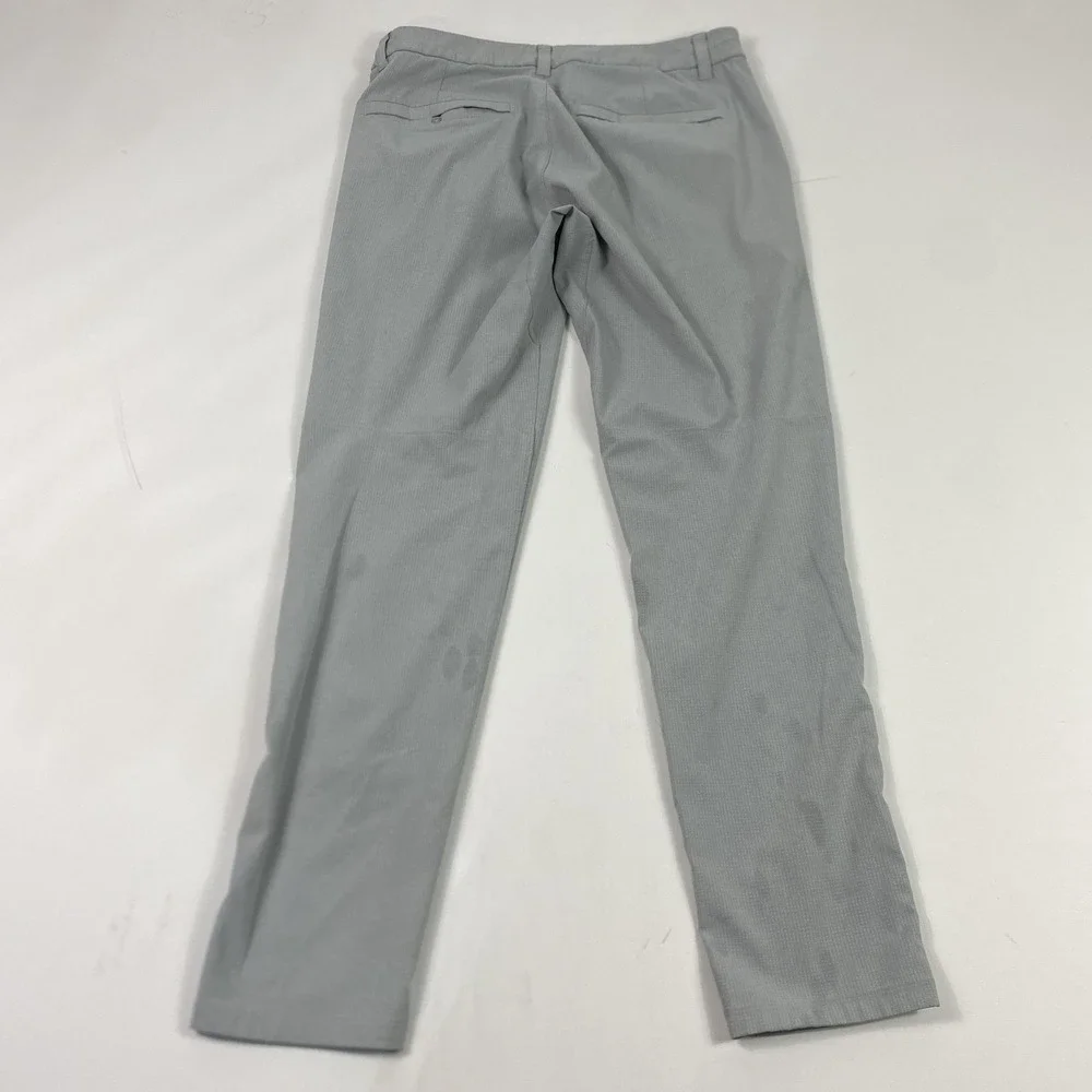 Lululemon‎ Pants Mens 31 Gray Tech Chino Zip Pocket Athletic Stretch Logo Golf